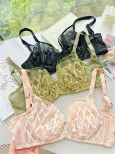 เสื้อชั้นในลูกไม้บางเฉียบแบบเกาะอก เสื้อชั้นในสายเดี่ยวปรับระดับได้ ทรงวี ผ้าไนลอน ไร้โครง สวมใส่สบาย ป้องกันการรั่วไหล