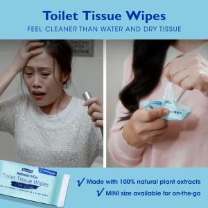 Alcean Flushable Toilet Wipes with Natural Plant Extract - 40 Wipes (40s x 3 Packs)