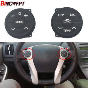 2PC Multifunction Steering Wheel Switch Control Button Panel Rubber For Toyota Prius 30 09-13 Prius Eco 10-13 ZWV30 XW30 10-12