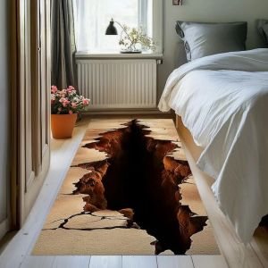 Thảm Trải Sàn VIKAMA 3D Abyss Fracture Phong Cách Hiện Đại Thảm Trải Sàn Vỡ Vụn Thảm Polyester Trang Trí Cho Phòng Khách Phòng Ngủ Phòng Tắm