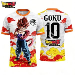 Bandai | Summer 2026 Dragon Ball Gogita "Super Four Form 10" Football Theme 3D Printing Breathable Quick Drying T-shirt Adult Parents Top