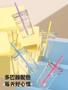 Cốc Nhựa Tritan Có Ống Hút April Cốc Đựng Nước Di Động Cho Nữ Cốc Đựng Nước Có Ống Hút Phong Cách Mới Mùa Hè Cốc Đựng Nước Có Nắp