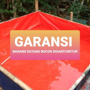 terpal kolam ikan 200x300x100 a5 dilengkapi ring pengikat