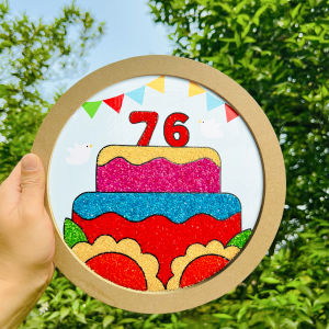 Patriotic Themed DIY Handcraft Glue Stick Art Kit for Children Particle Grain Materials Parent-Child Activity Package