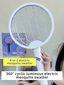 4 in 1 Foldable Electric Mosquito Killer Mosquito Swatter Mosquito Racket Killer Rechargeable