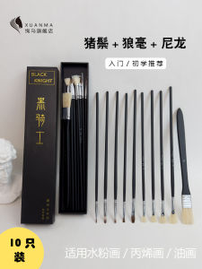 Professional Watercolor Brush Set Nylon Wolf Hair Bristle Pigment Fan Shape Brush Acrylic Painting Student Art Exam Tool Kit