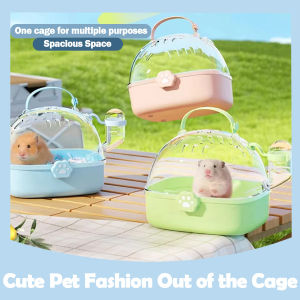 Portable Transparent Hamster Cage And Portable Large Space Golden Bear Supplies For Outdoor Activities Big Flower Branch Rat