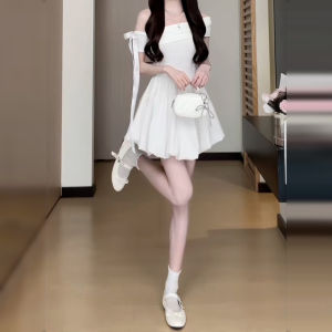 ZHENMANZI | Off-Shoulder Black Summer Short Dress