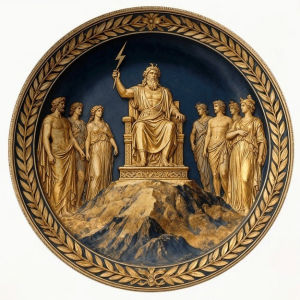 CIFbuy | 2D Aluminum Zeus Greek Mythology Wall Art Vintage Metal Sign for Home Room Bedroom Study Office Christmas Halloween Decor Gift