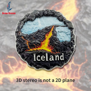 1PC Icelandic Volcano Magma Creative 3D Stereoscopic Refrigerator Magnet Travel Souvenir Home Decoration Gift Fine Art Gift