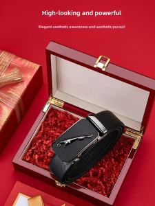 Jaguar เข็มขัดหนังแท้ผู้ชายใหม่ 2024 Luxury High-Endลายสก๊อตสไตล์ธุรกิจเข็มขัดสําหรับเยาวชนชายวัยกลางคน