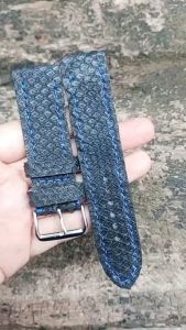 Tali Jam Tangan Kulit Exotic Snake Warna Biru Garansi 1 Tahun