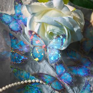 Butterfly Island PET 3D Foil Stickers Waterproof Laser Cut DIY Scrapbooking Decorative Material Background Pain Relief Packaging