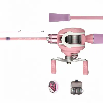 TEBEN | Beginner Friendly Full Set Fishing Rod Light Lure Fishing Pink