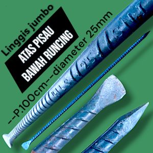 linggis super jumbo 100cm diameter 25mm/lancip dan pipih/linggis baja ulir
