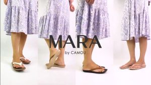 Amkha Shop Official Sendal Tali Wanita MARA Sandal CAMOU Untuk Kaki Lebar Bahan Full Karet Anti Slip