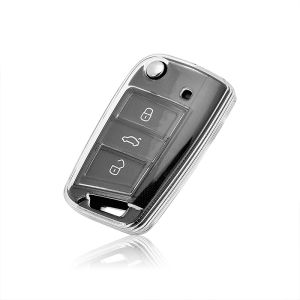 Transparent TPU Car Key Fob Case Cover For Volkswagen VW Polo Golf 7 Golf7 MK7 Tiguan Skoda Octavia Kodiaq Karoq for Seat Ateca