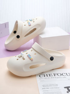 Womens Clog Shoes Outdoor Wear Thick Bottom Anti-Slip Sandals Soft Bottom Beach Slippers Slip-On Casual Hollow out Design