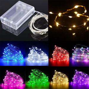 ไฟสาย LED ให้บริการ 130 วัตถุประดับนางฟ้า 1/2/3/5/10ม. พลังงานสำหรับของตกแต่งงาน และปาร์ตี้ในห้องนอนสวน