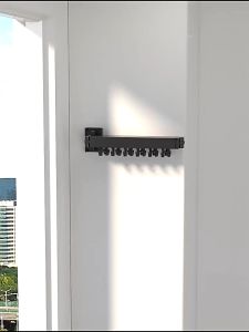 SG STOCK Retractable Clothes Hanger Aluminum Drying Rack No-punch Folding Wall-mounted Clothesline Pole Aluminum Clothes Hanger Drying