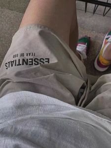 FOG MIKI Essentials Mens Casual Nylon Reflective Shorts High Street Style Spring Summer Straight Leg Pocket Pants