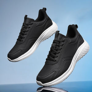 ORNGMALL รองเท้าผ้าใบสีดำคุณภาพสูงสำหรับผู้ชายรองเท้าผ้าใบลำลองผู้ชายแฟชั่นดีไซน์เนอร์กันน้ำรองเท้าใส่เดินเหมาะสำหรับชีวิตประจำวันและกีฬา39-48