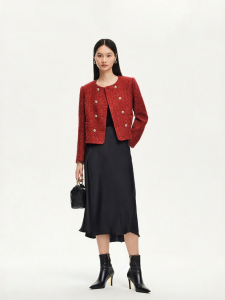 Vero Moda | Áo Khoác Đính Sequin Bóng Bẩy Cúc Đôi Cổ Tròn