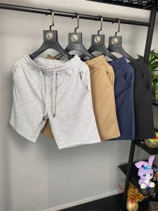 Basic All-Matching! Plaid Breathable Fabric! Summer Men Elastic Waist Pure Color Athleisure Half Length Shorts