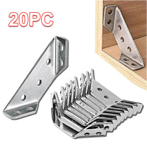 20/40pcs Stainless Steel Angle Bracket Universal Furniture Right Angle Fixed Bracket Cabinet Trapezoidal Layer Board Connector