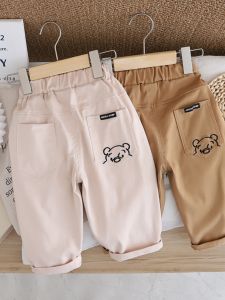 Childrens Cotton Trousers Spring Autumn Style Baby Carrot Pants Boys Girls Casual Long Pants Comfortable Breathable Kids Clothes