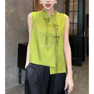 Traditional Chinese Style Sleeveless Womens T-shirt