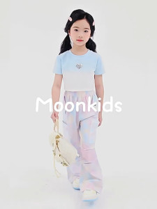 Cargo Pants For Kids Girls 5-16Yrs Summer Ice Silk Wide Leg Multi Pocket High Quality Casual Baggy Korean Style Candy Pants Street Style