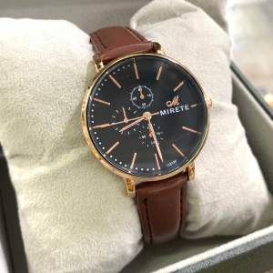 Jam Tangan Pria / Wanita Mirete Kulit Tipis Analog Tahan Air
