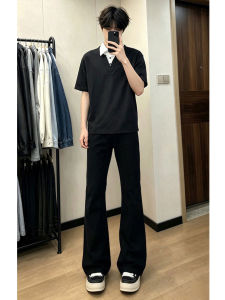 New Summer Lightweight American Street Black Narrow Straight Jeans