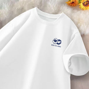 Áo Thun Nam Tay Ngắn Cotton Nguyên Chất Mùa Hè Mới Rộng Rãi Phong Cách Mỹ Thường Ngày Đa Năng Nửa Tay Áo Cặp Đôi