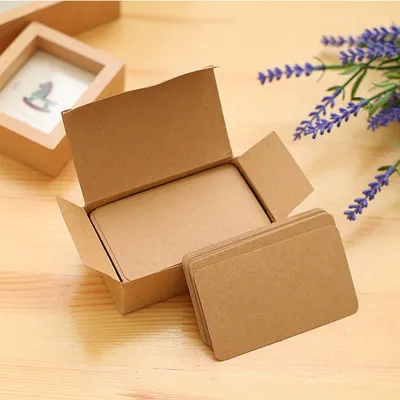 Mini Black And White DIY Hard Small Cards Vintage English Word Cards Business Card Greeting Card Blank Leather Paper