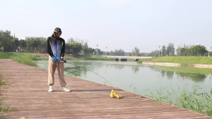 Black Fishing Rod 1.8-2.1M Wooden Handle Straight Handle Plug-in Rod Applicable To All Water Areas