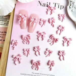 30 Chiếc Nơ Nhựa Màu Trơn Trang Trí Móng Tay Kiểu Tối Giản Phát Sáng Nơ Buộc Tóc Tự Làm Charm Acrylic Trang Trí Móng