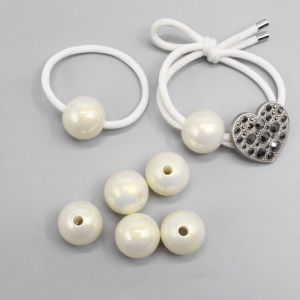 DIY วัสดุรัดผมลูกปัดไข่มุก 25 มม. ทำเอง ลูกปัดยางยืด อุปกรณ์ทำเครื่องประดับแฟชั่นใหม่ ลูกปัดอะครีลิก สินค้าใหม่