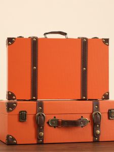 Retro Style Decorative Trunk Photography Props Creative Display Window Wooden Box Storage Container Vintage Aesthetic