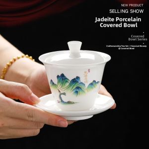 Jade White High-Quality Suspension Heat-Insulating Handmade Teacup