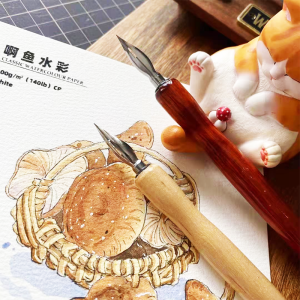 Tachikawa Dip Pen Steel Pen Light Coloring Outline Writing Wooden Stick Manga Dip Pen Business Supplies Stationery