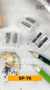 TRG Transparant Pencil Sharpener 2 in 1 SP-76 - Serutan Rautan Pensil Tajam Bening Transparan 2 Lubang TRG