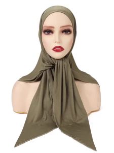 Khăn Quàng Cổ Tam Giác Cotton Trơn Màu Dành Cho Nữ Khăn Hijab Khăn Choàng Mềm Mại Kiểu Dáng Thời Trang Khăn Turban Băng Đô Kiểu Hồi Giáo