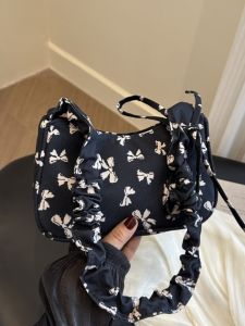 Túi Vải Canvas Hoa Ngọt Ngào Cho Nữ Túi Đeo Vai Đơn Thắt Nơ Túi Đeo Chéo Đa Năng Túi Xách Thời Trang Mùa Hè 2024