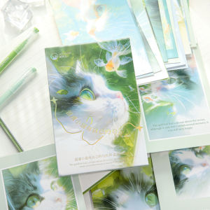 Bộ Thiệp Chúc Mừng Hình Mèo Lãng Mạn Có Thể Viết Tay Trang Trí Tường Phong Cách Tự Nhiên Thiệp Quà Tặng Dễ Thương Hộp Đựng Thiệp