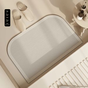Thảm silicon thấm nước chống trơn để cửa phòng tắm thảm đá siêu thấm nước phong cách sang trọng