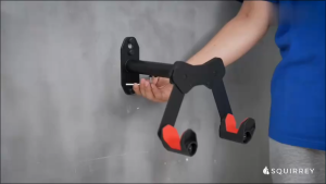 Squirrey Wall-Mounted Bicycle Rack Hanger  25kg Load Scuff-Free Steel Extra Storage Wheel Strap  Space-Saving & Stylish