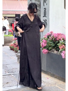 Đầm Dài Màu Đen Thanh Lịch Cho Nữ Thanh Thiếu Niên Phong Cách Mới Đầm Dài Cổ Điển Cao Cấp Cho Bé Gái Đầm Dài Mùa Hè Thường Ngày