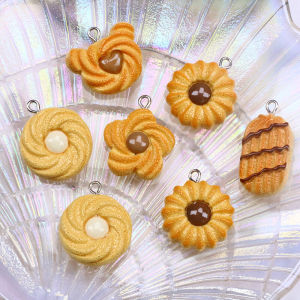 Handmade DIY Jewelry Accessories Resin Simulation Food Play Cookie Earrings Ear Decorations Hair Accessories Mini Pendant Material